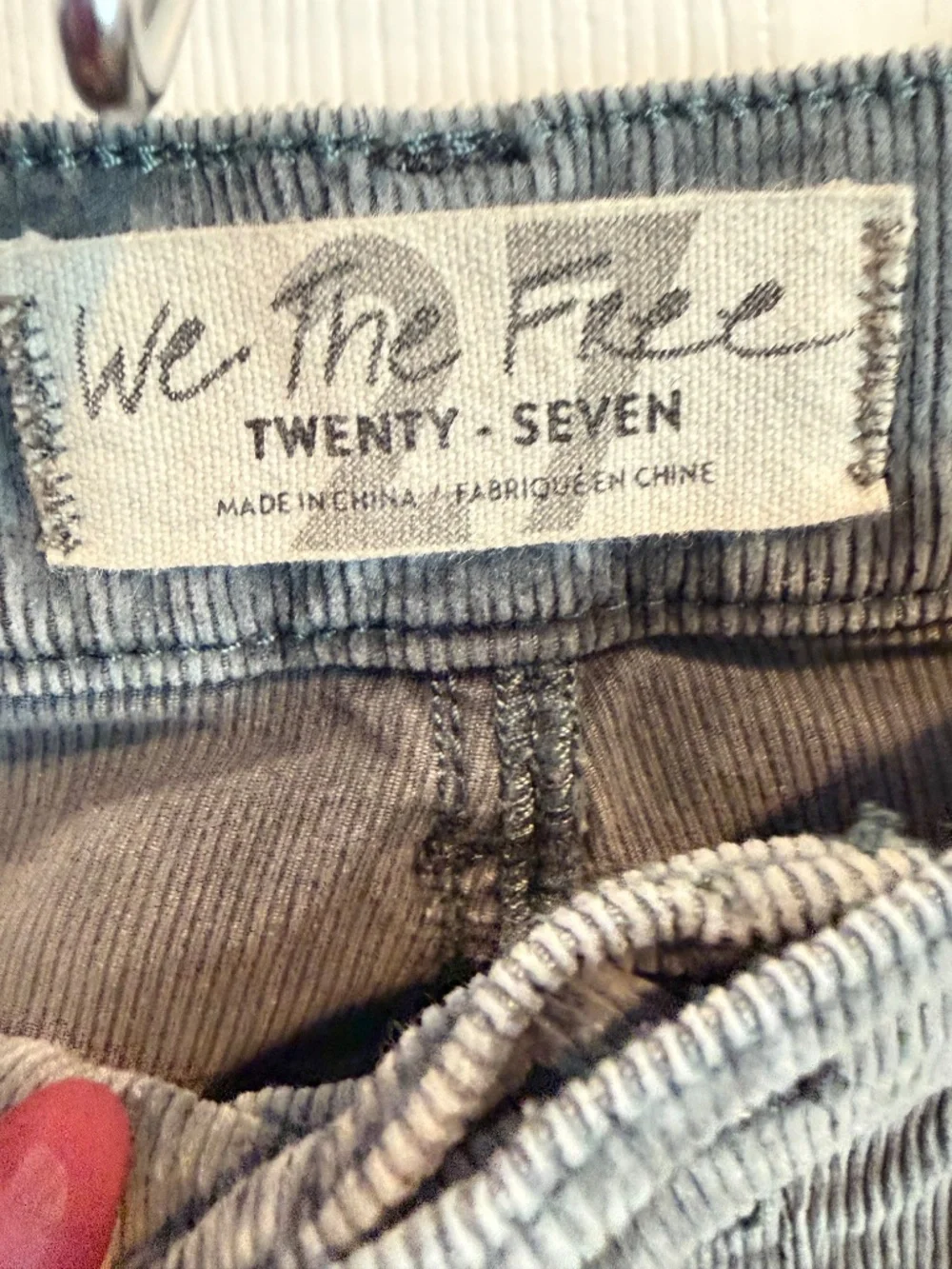 We the Free Blue Gray Corduroy Pants 27